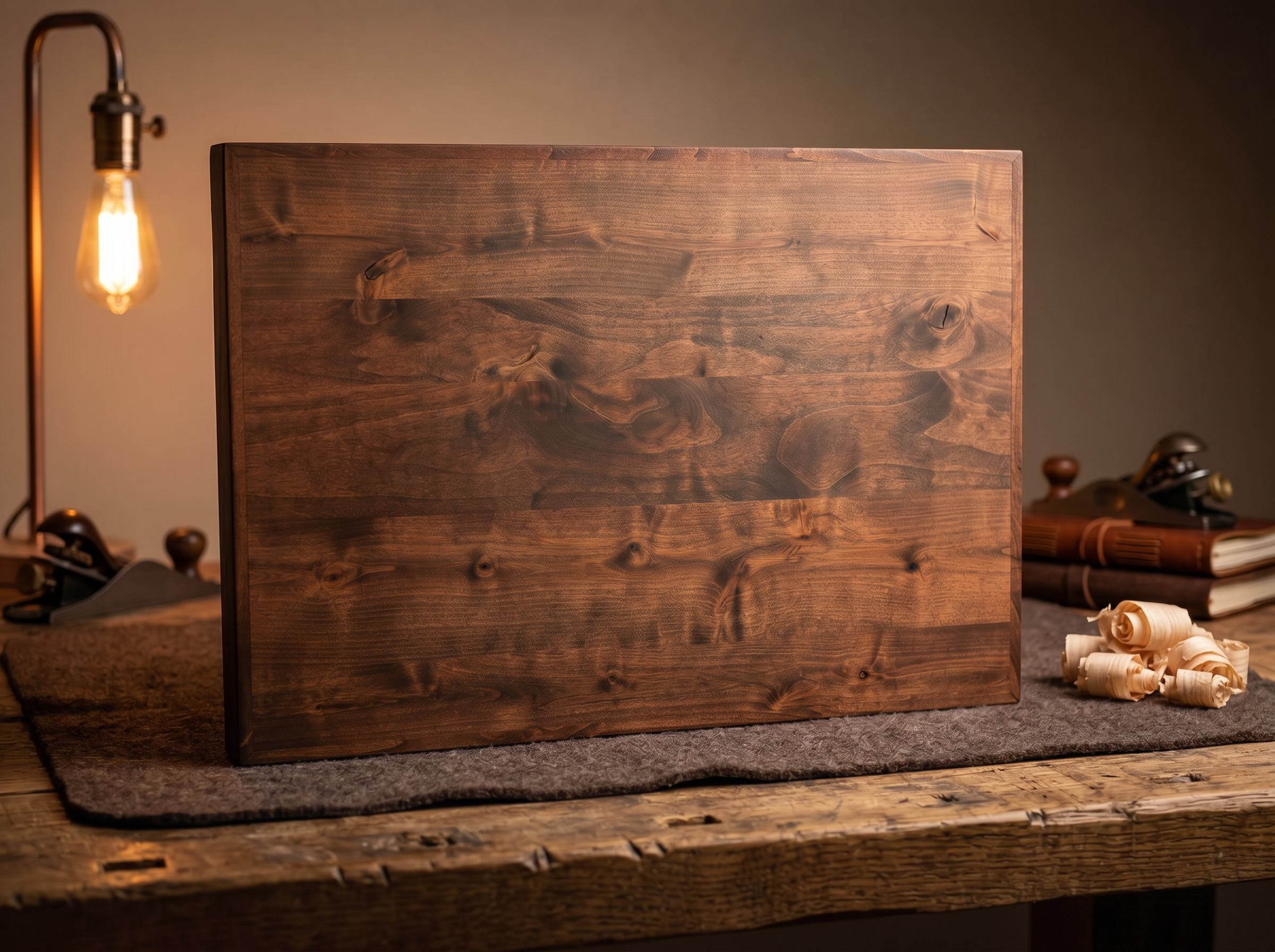 Walnut charcuterie board with natural grain